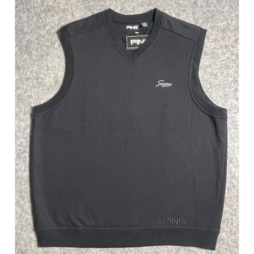 NWT Ping TPC Sawgrass Golf Vest Men's Large Pullover Black